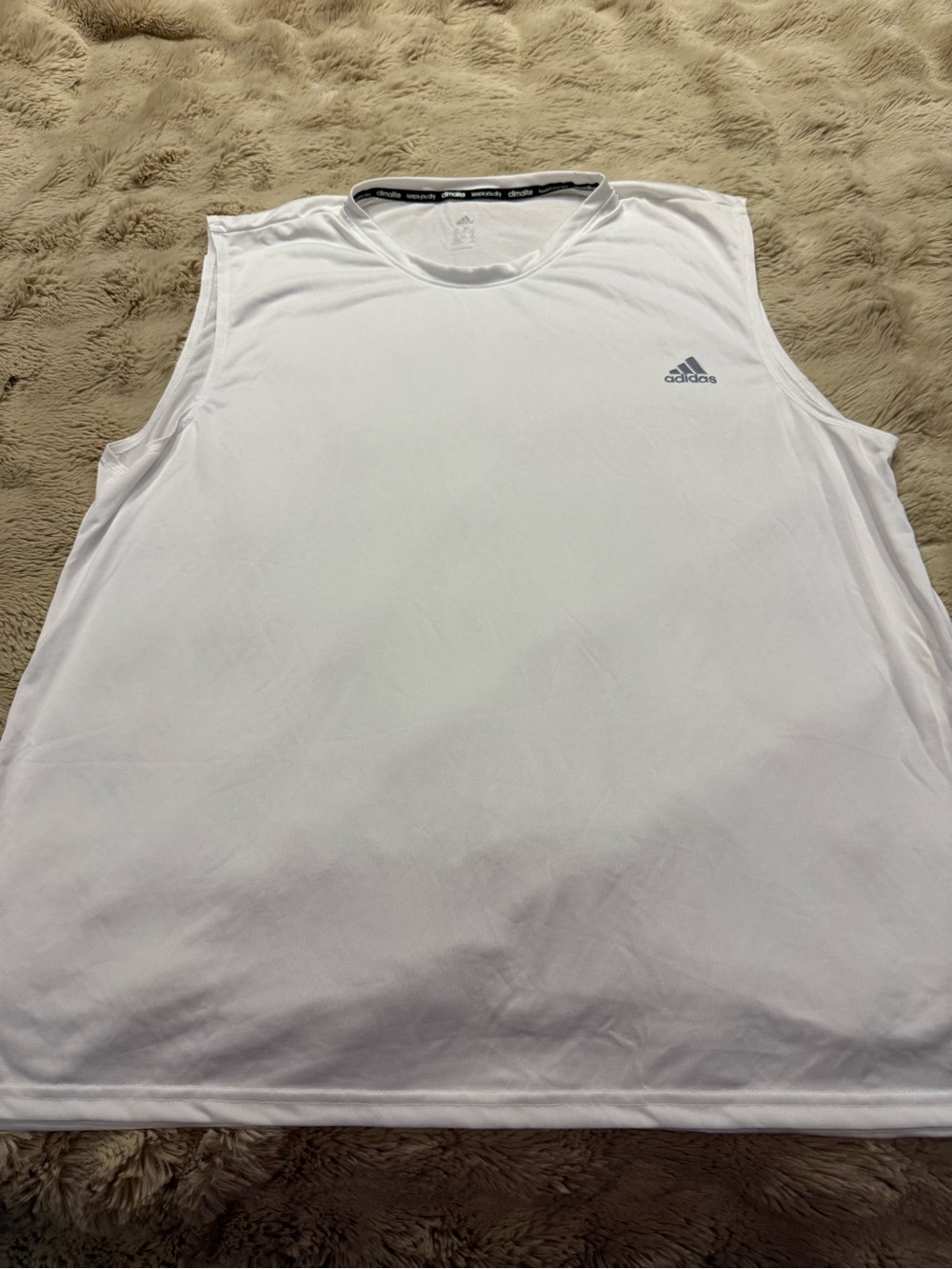 adidas Men’s White Sleeveless Performance Tank